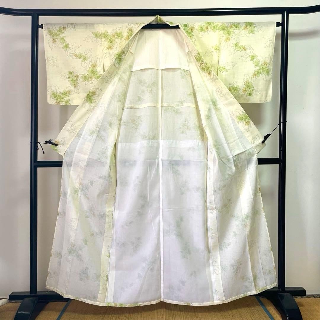 Kimono Mixed Polyester Linen Summer Kimono Ochre Botanical Design Motif