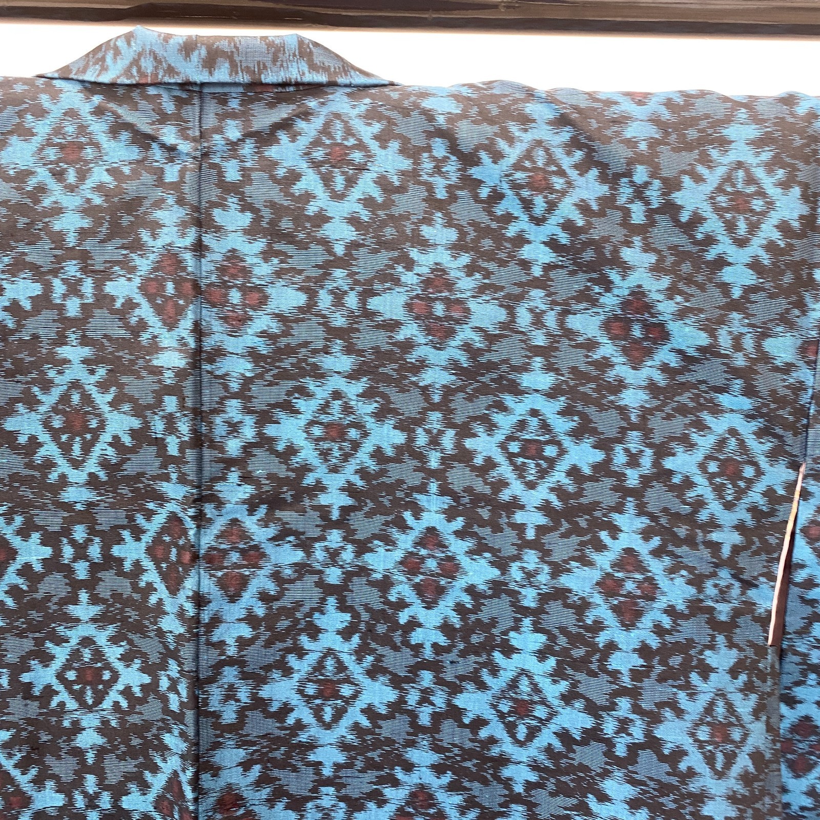 Japanese Vintage Kimono Haori Jacket Silk Blue Oshima Traditional Authentic 33in