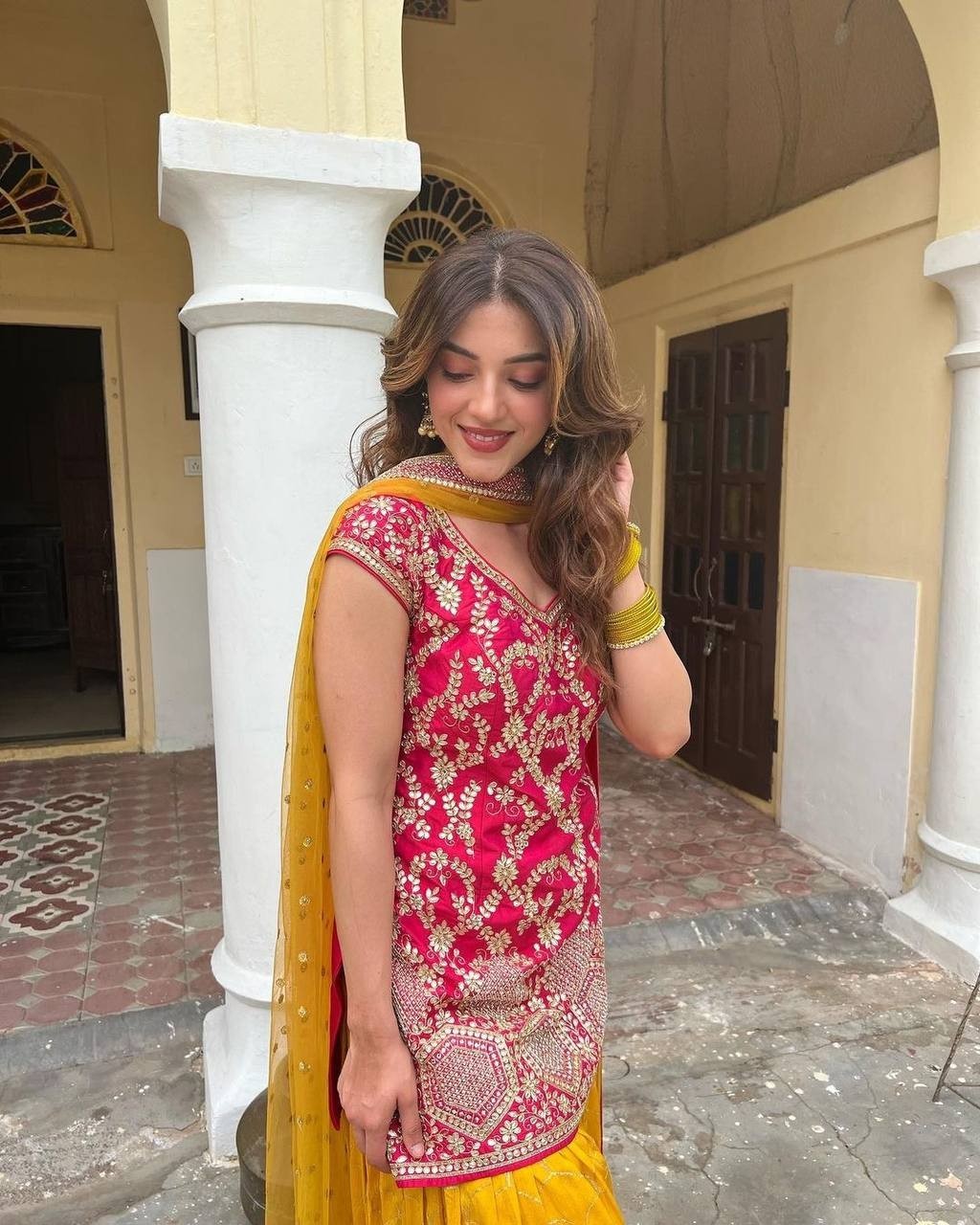 Punjabi Wedding Wear Vichitra Silk Patiala Suit For Ethic Indian Wear Collection