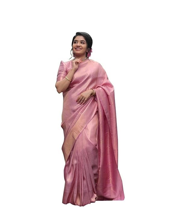 Women’s Kanjivaram Soft Pure Silk Banarasi Sarees With Blouse Piece