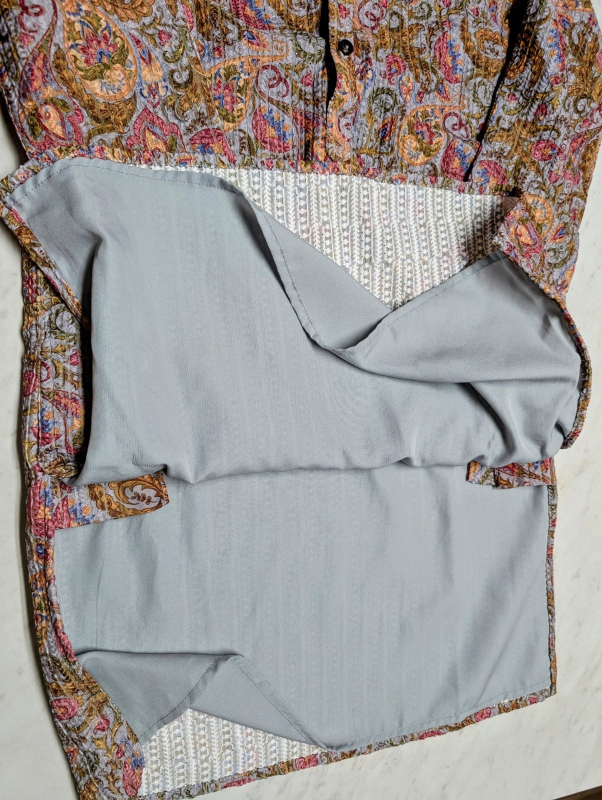 Carven Junior Designer Concept Boys Kurta India Textured Paisley Print Size EU 6