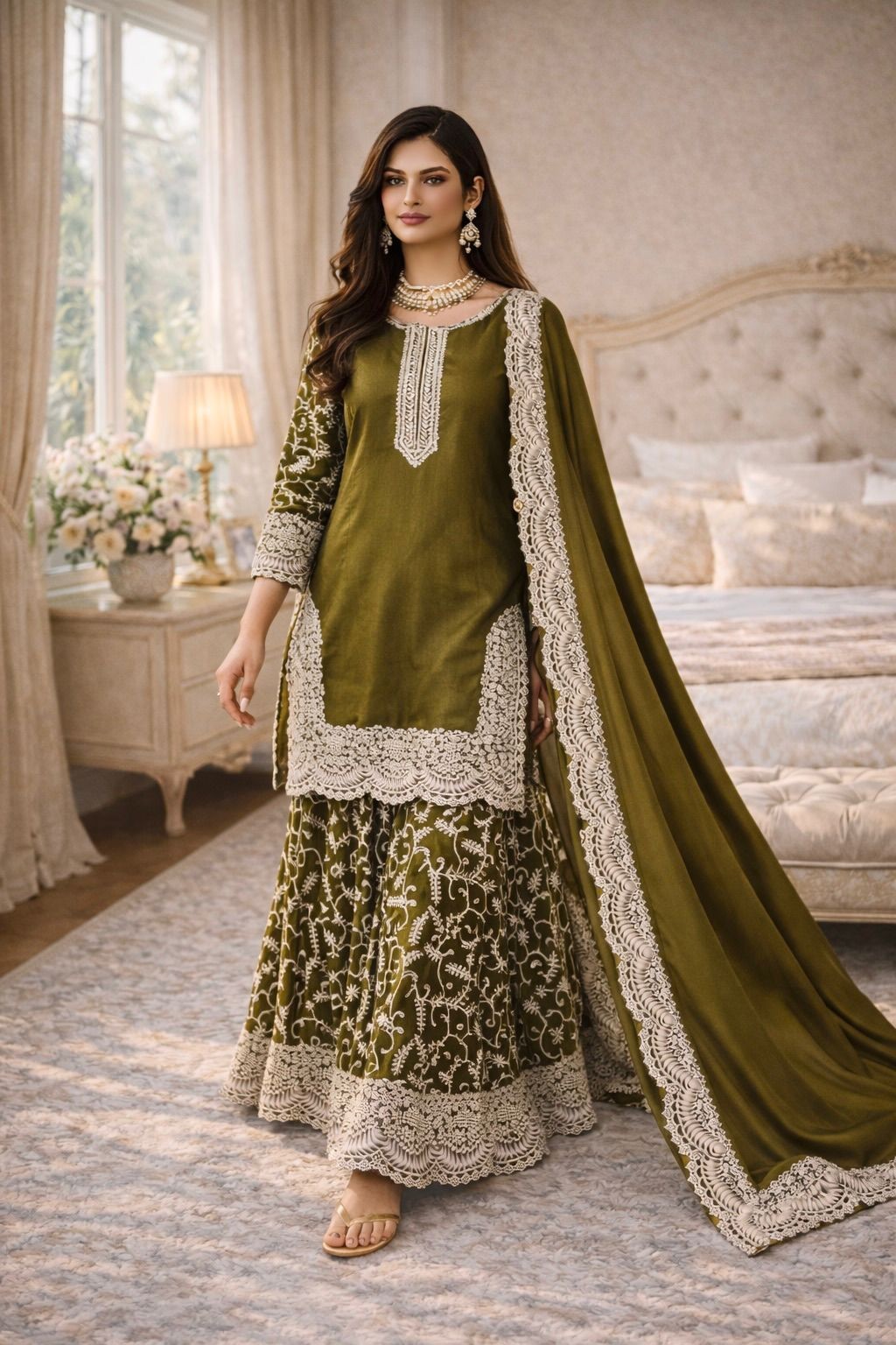 SHARARA PLAZOO SUIT PARTY WEAR PAKISTANI WEDDING SALWAR KAMEEZ PALAZOO SUIT