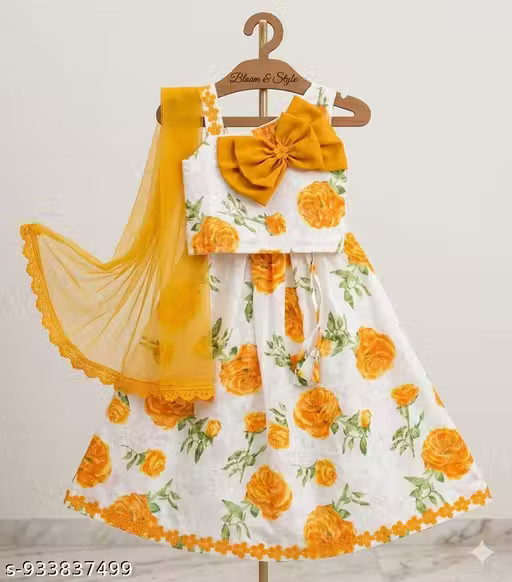 Traditional Ethnic GIRLS LEHENGA CHOLI WITH DUPATTA COTTON