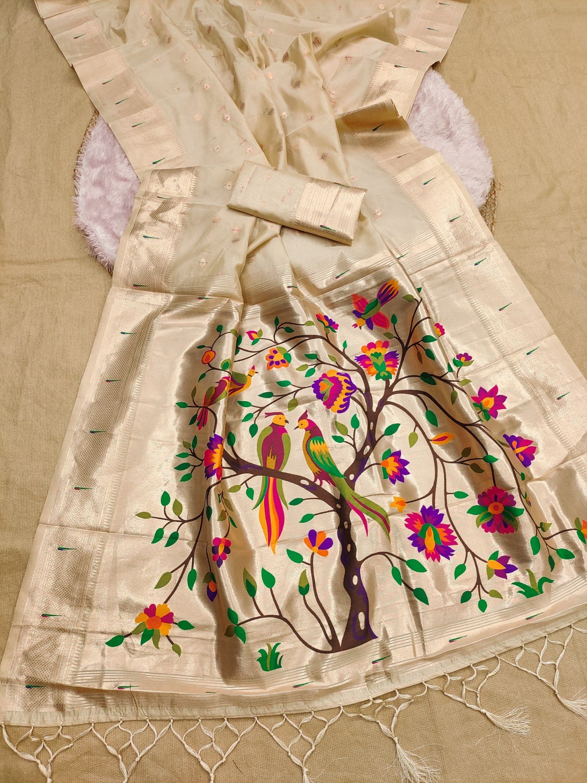 Traditional Wear Heavy Organza Silk Saree With Blouse For Women & Girls