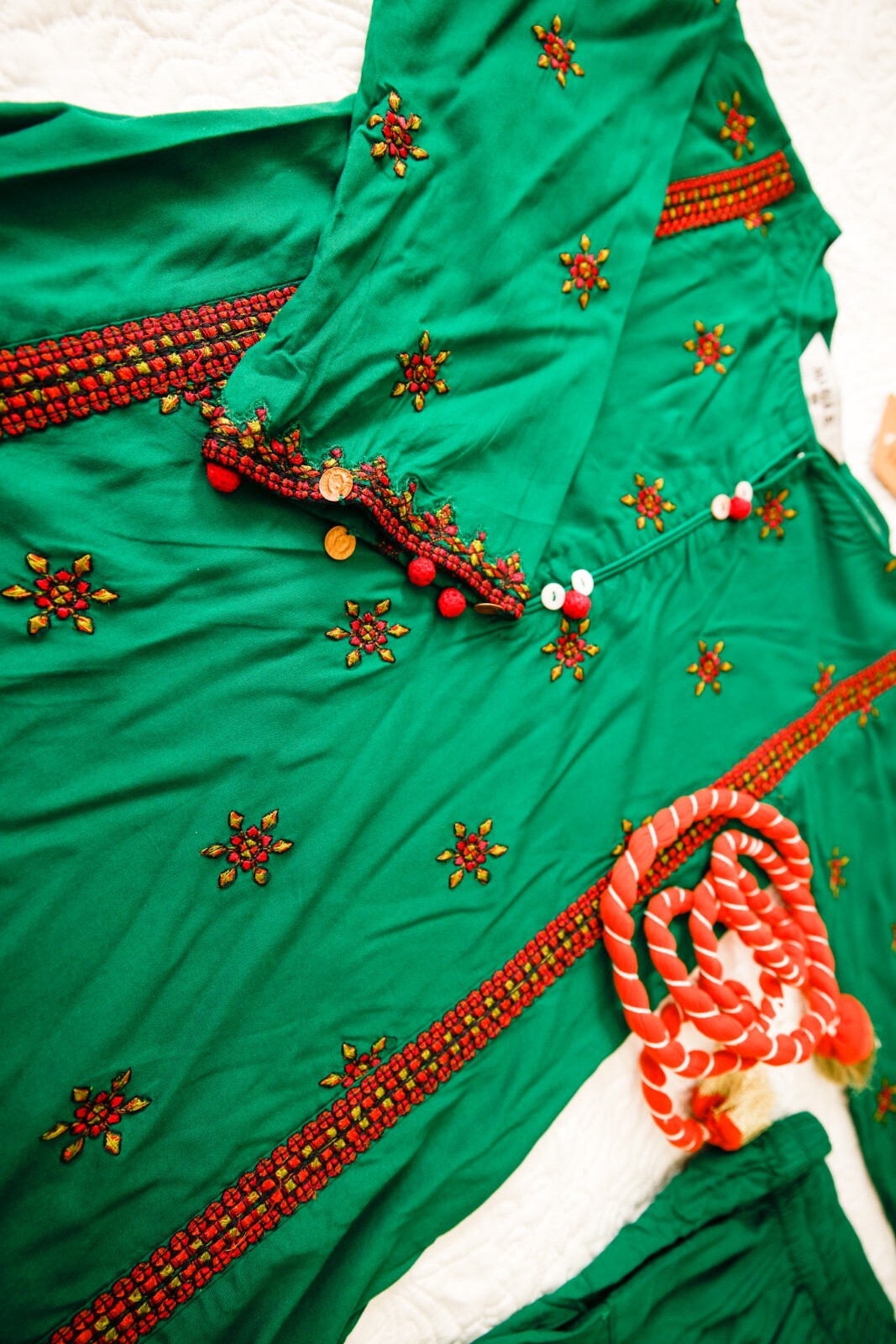 Maria B. Girls Pakistani 3 Piece Kameez Trouser Outfit, 2-4 Years, Green/Orange