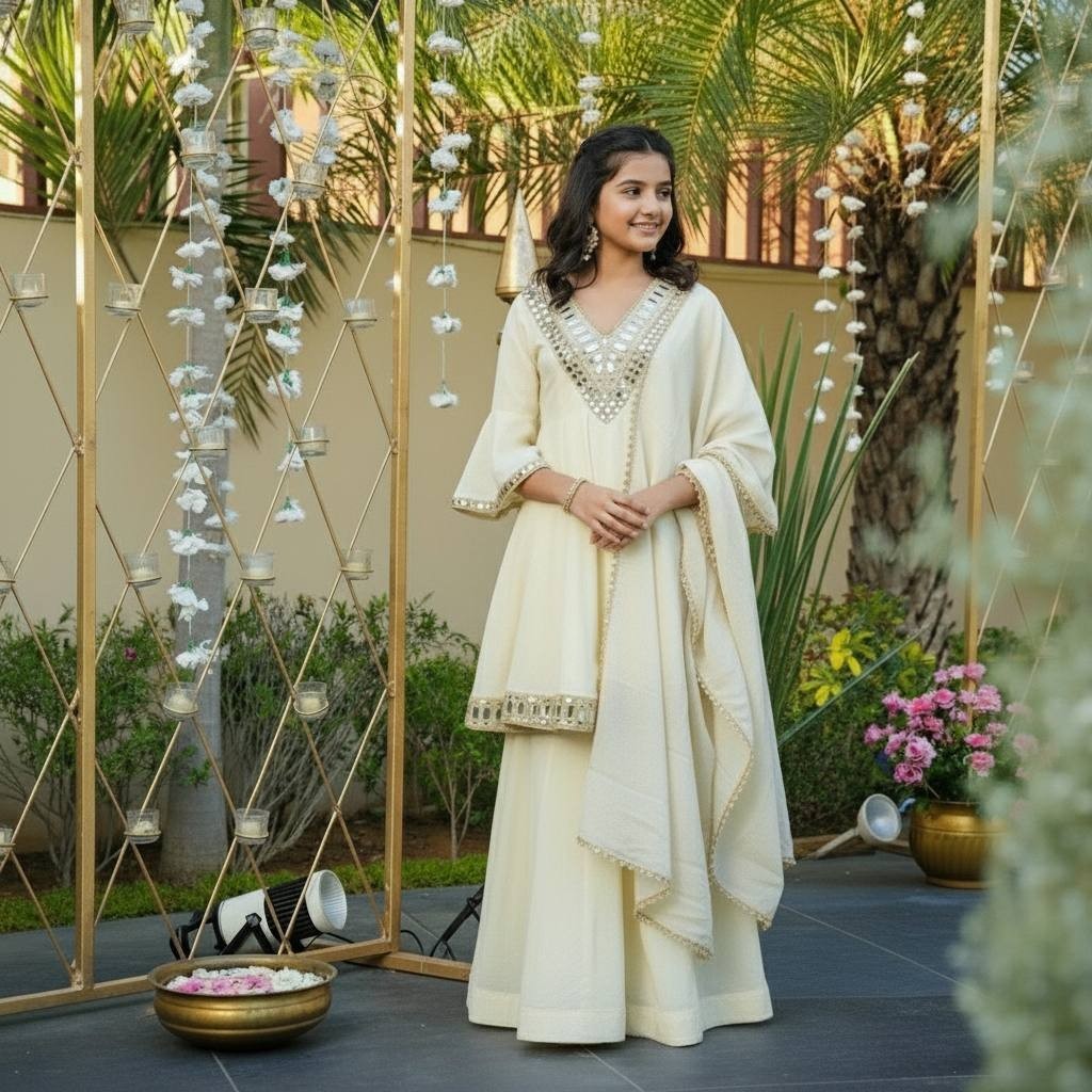 Girls Sharara Dress Readymade Pakistani Eid Bollywood Kids Wedding Palazzo Suit