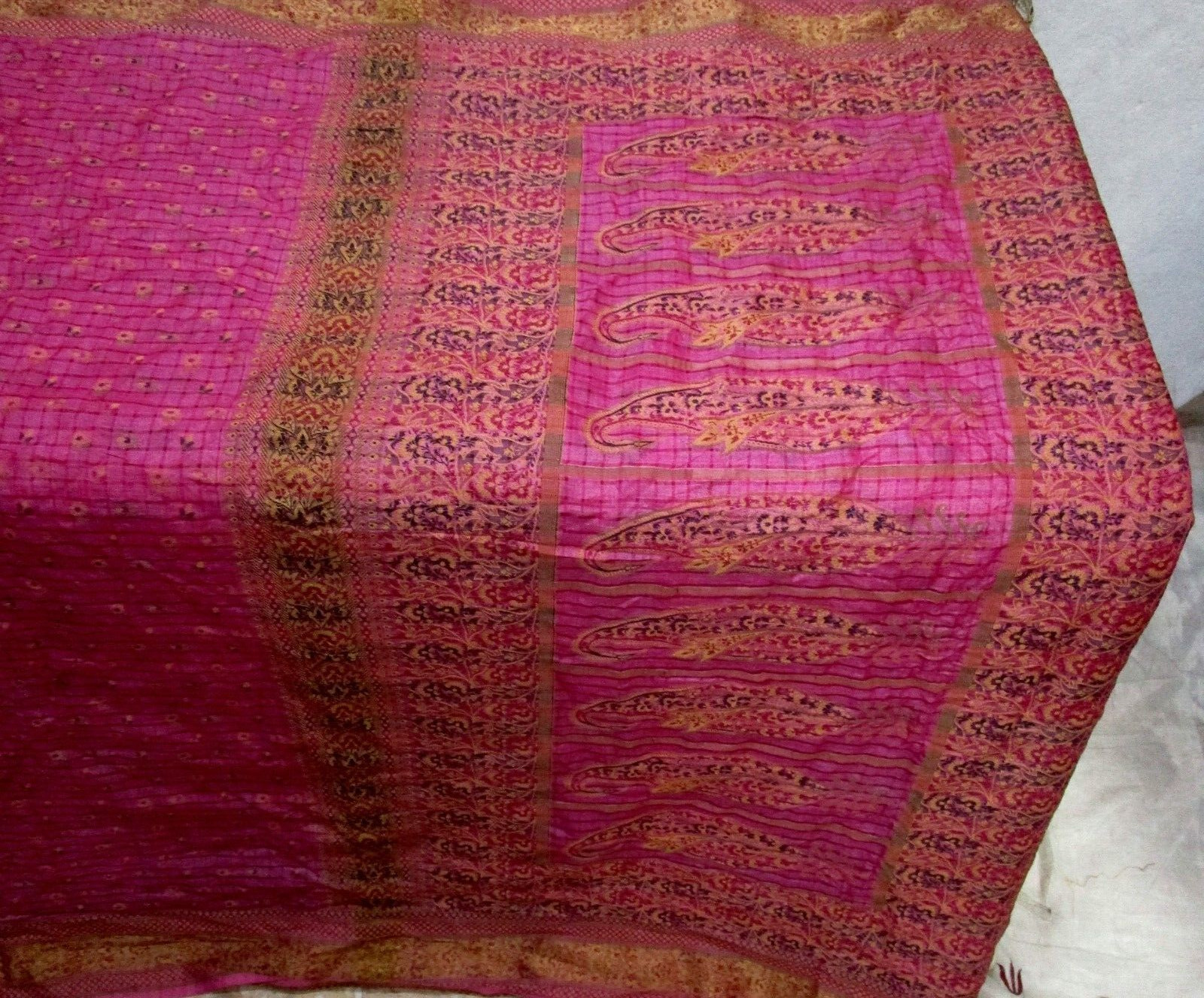 BVH WEARABLE PURE SILK Vintage Sari Saree 5yds