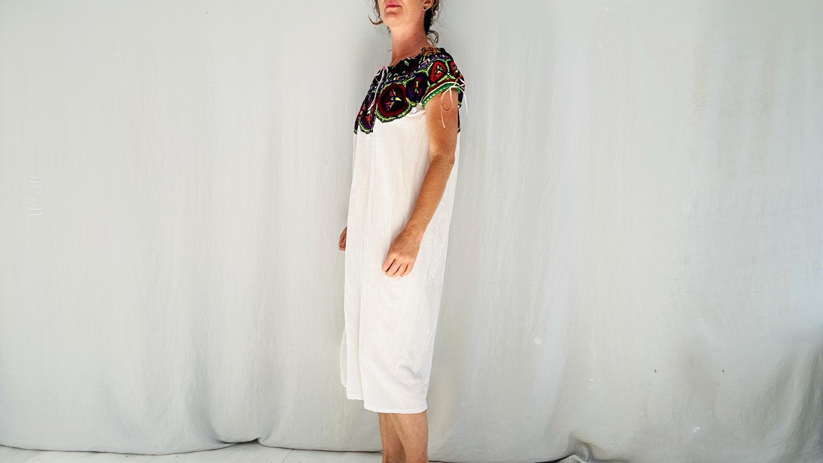 Silk Velvet Embroidered Dress. Repurposed Ocosingo Embroidery Mayan Made Mexican