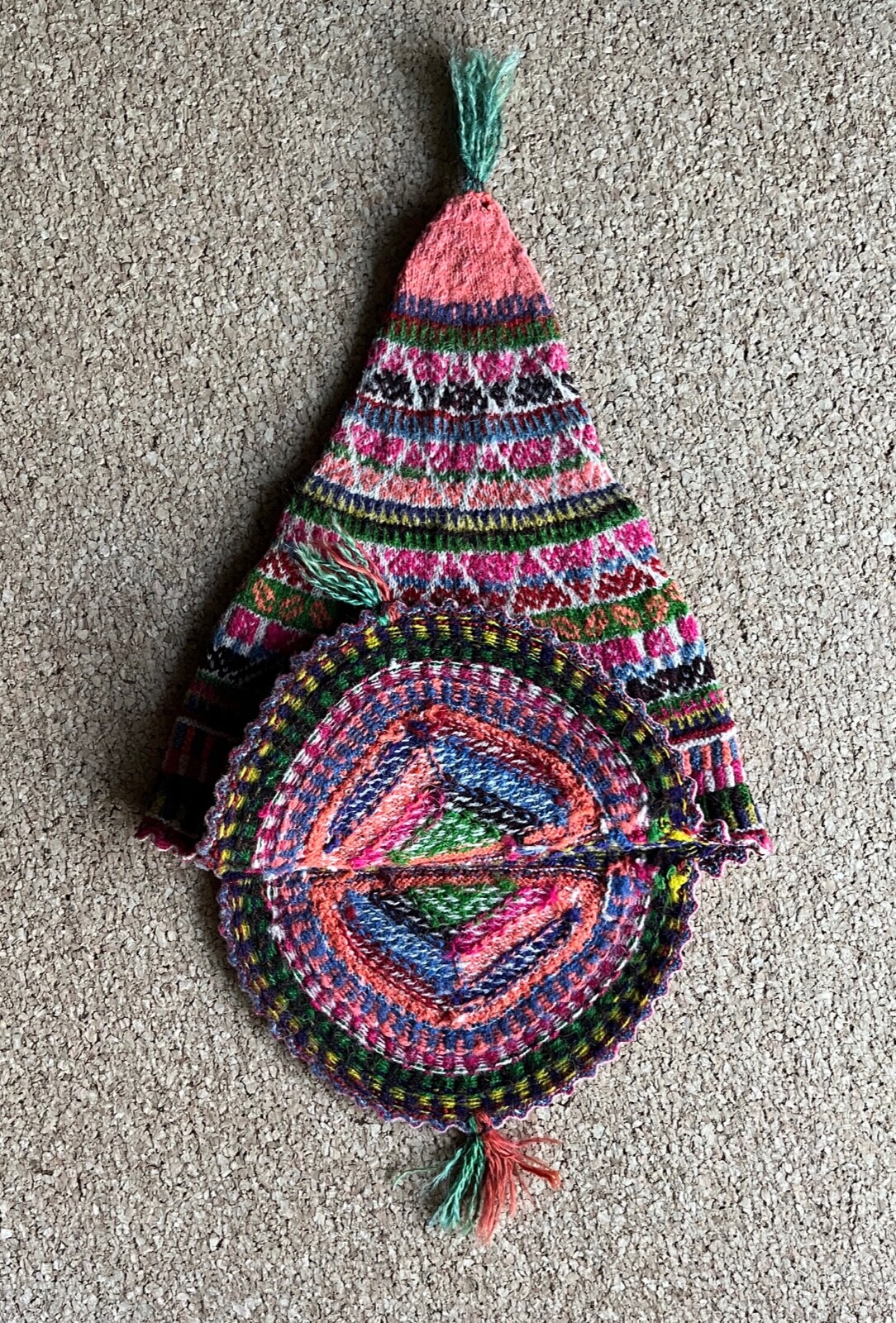Vintage Hand Knit Peruvian Quechua Chullo Hat
