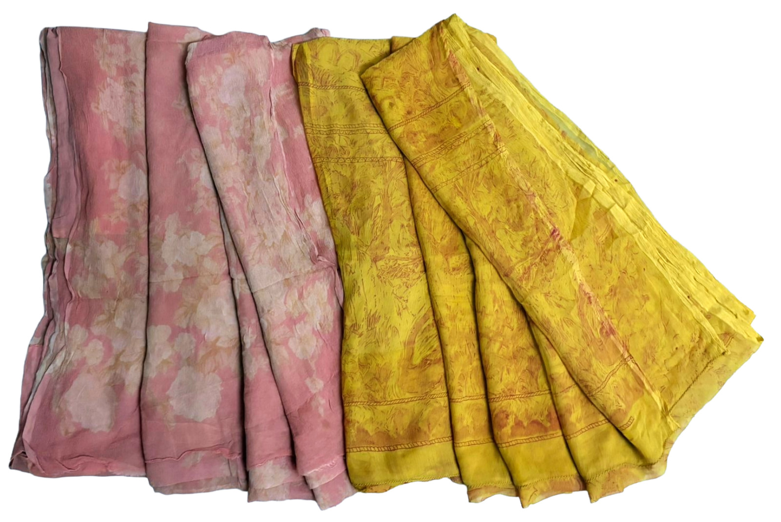Vintage Fabric Indian Women Wrap Dress Used Curtain Drape 5YD Floral Sewing Sari