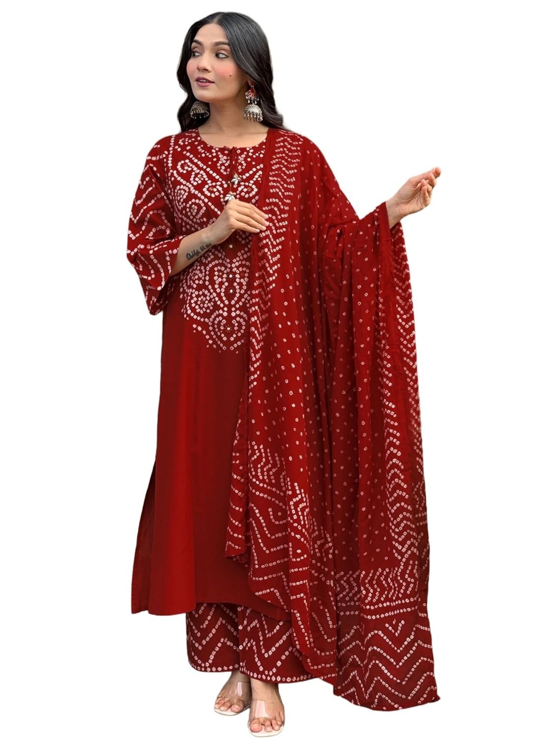 Women’s Viscose Rayon Straight Kurta Pant Dupatta Set