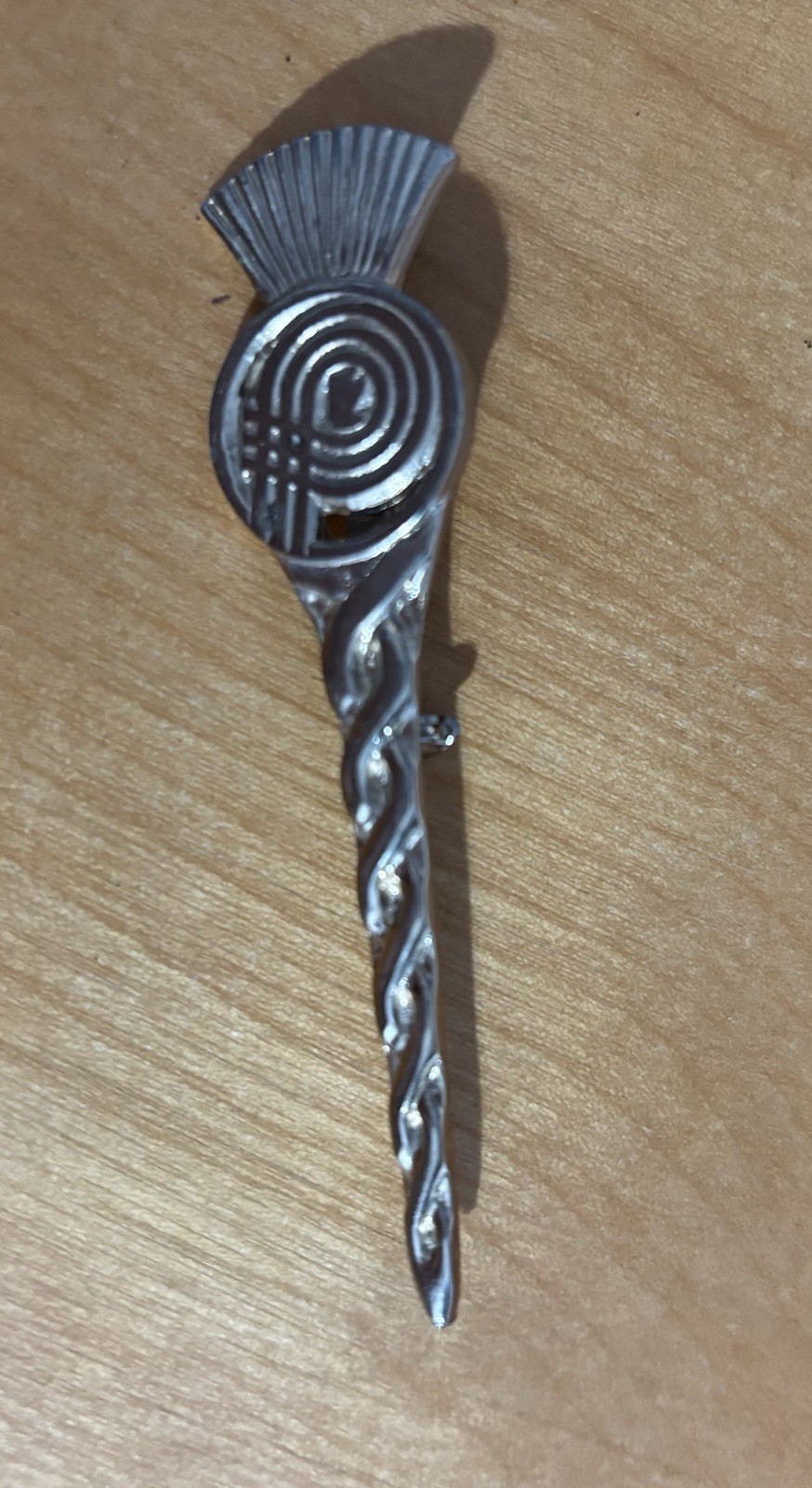 Scottish Thistle Kilt Pin Silver Metal Traditional Brooch Unisex Adult One Size
