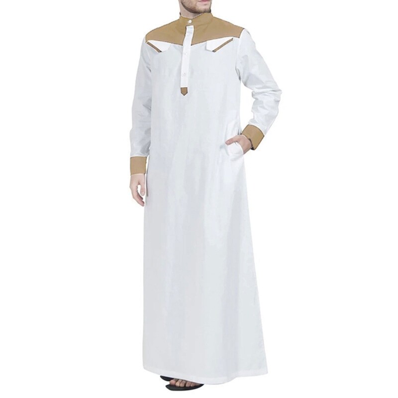 Middle East Jubba Thobe Muslim Clothing Long Gown for Spring Summer Fall Winter