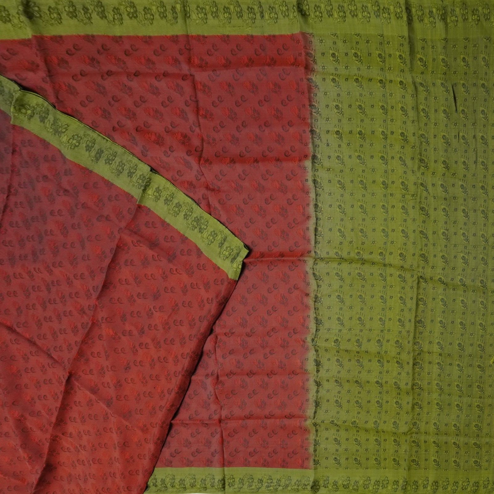 Vintage Brick Red Sarees 100% Pure Silk Handwoven South Indian Sari Craft Fabric