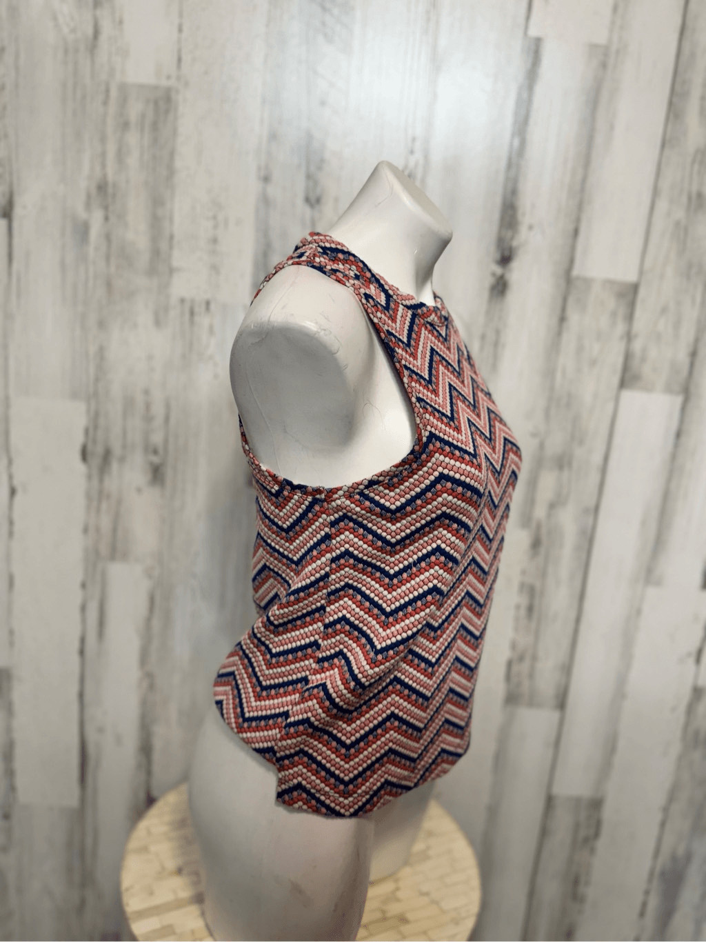 Anthropologie Jacquard Zig Zag Sleeveless Tank Top Size Medium