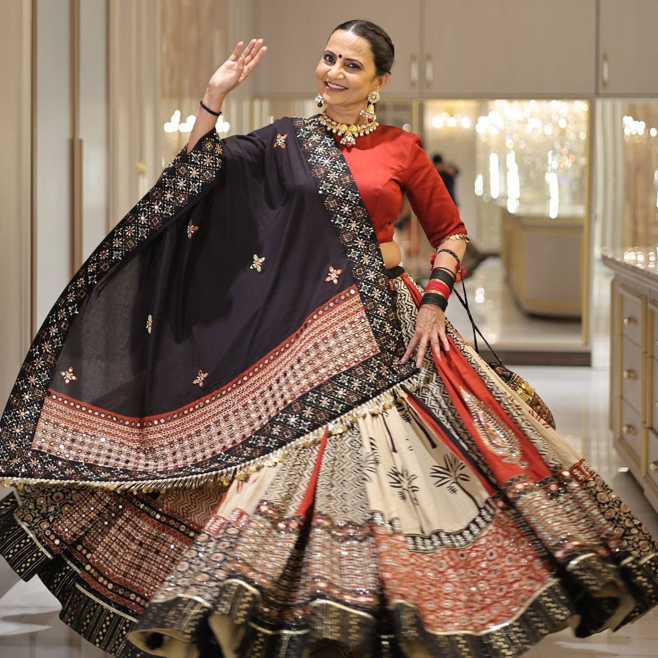 Special Designer Ghagra Choli Lehenga skirt for women Gujarati By Aadat Export