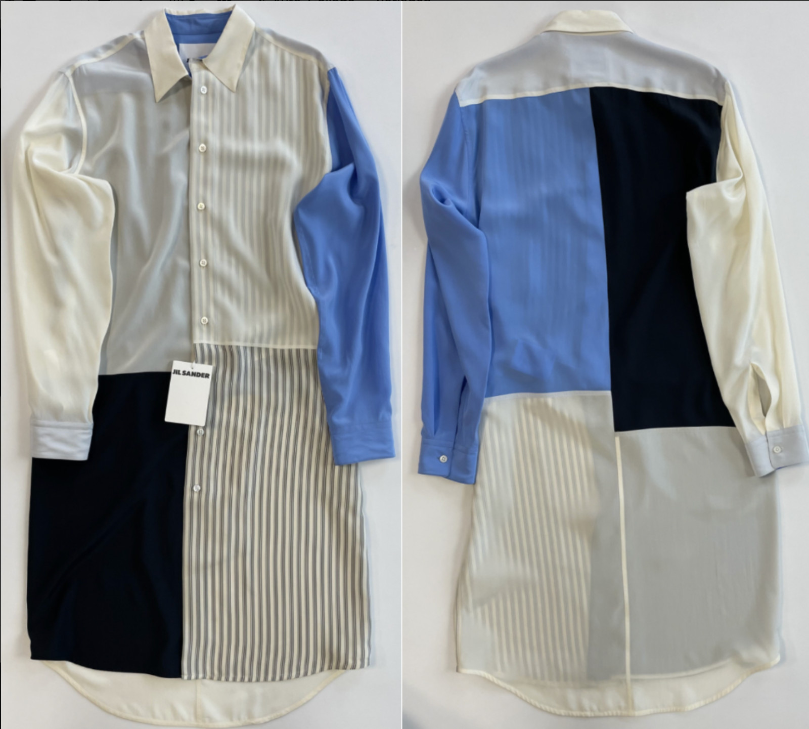 JIL SANDER MENS SILK KAFTAN LONG SHIRT DRESS THOBE JUBBA LONG SHIRT DRESS NEW S