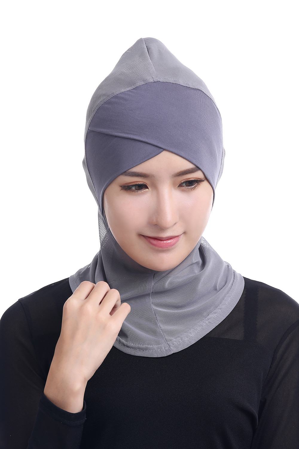 Muslim Women Under Scarf Hat Cross Bonnet Hijab Islamic Head Wear Neck Cover Cap
