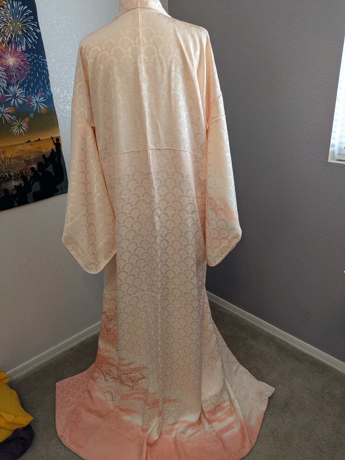 Japanese vintage kimono, antique obi belt and obi-jime set.