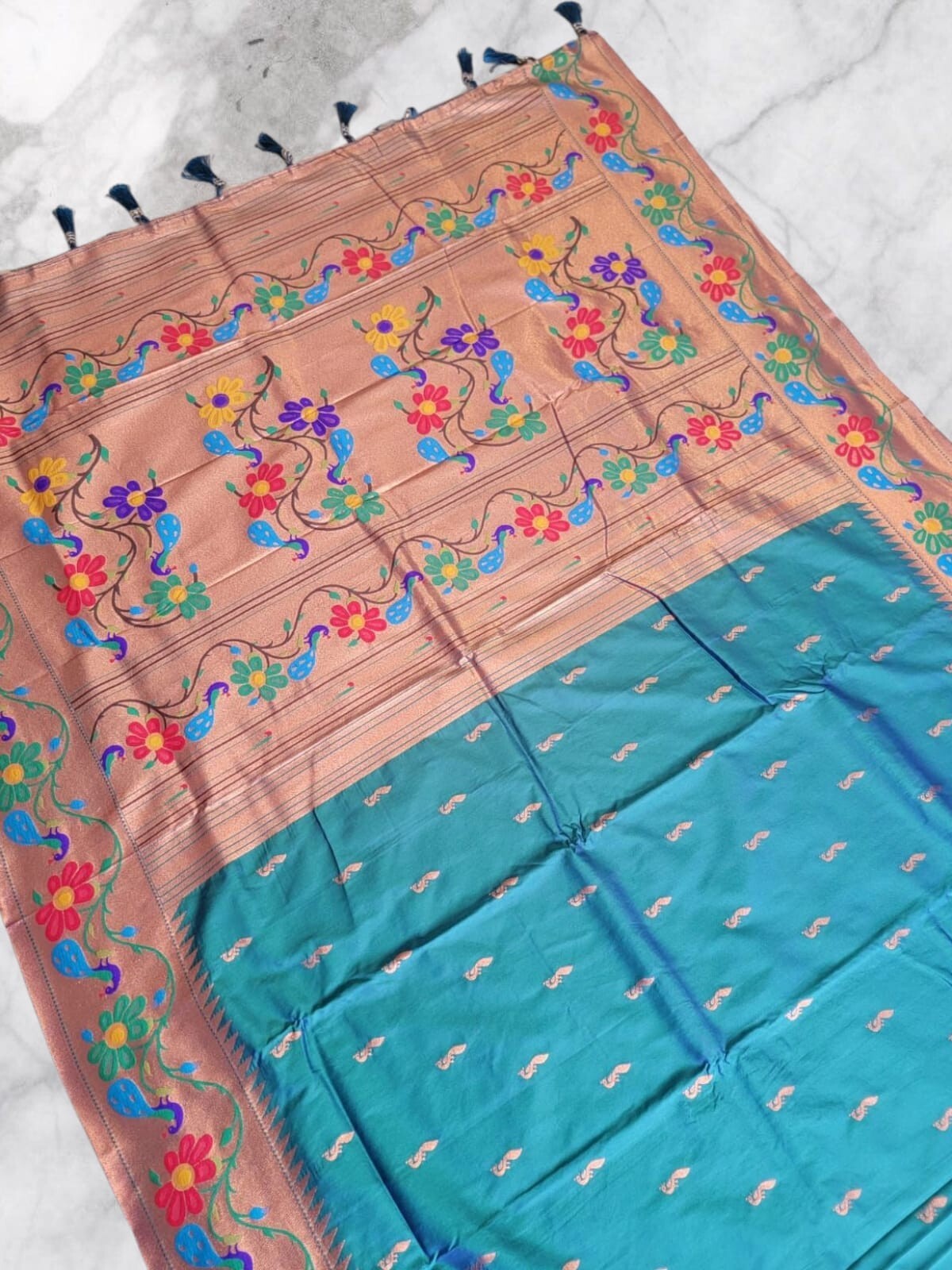 Soft Beautiful Paithani Silk Saree,Meenakari Weaving Saree,Traditional Saree