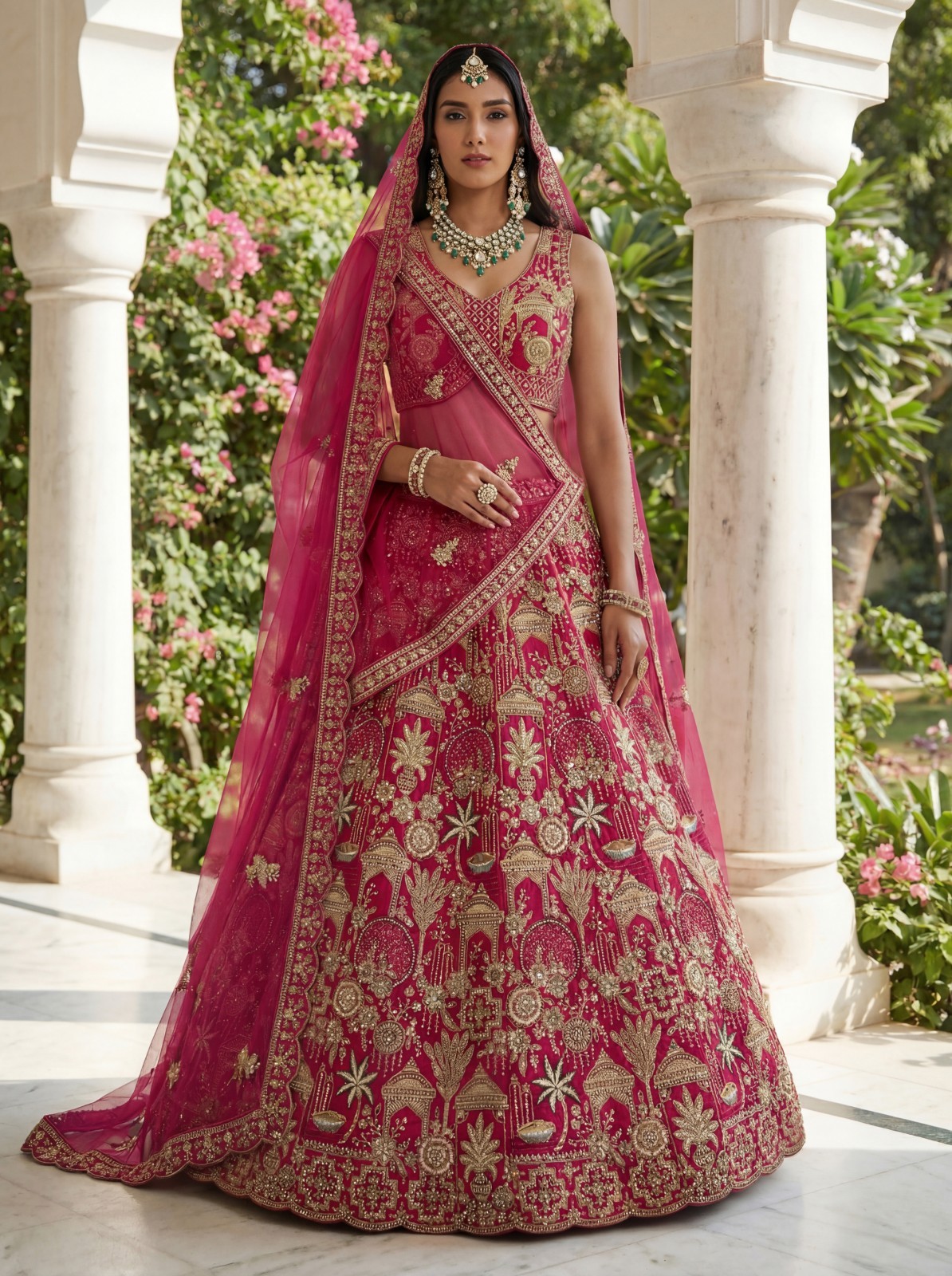 Gadhwal Silk Lehenga Choli Bridal Shower Wedding Reception Designer Set