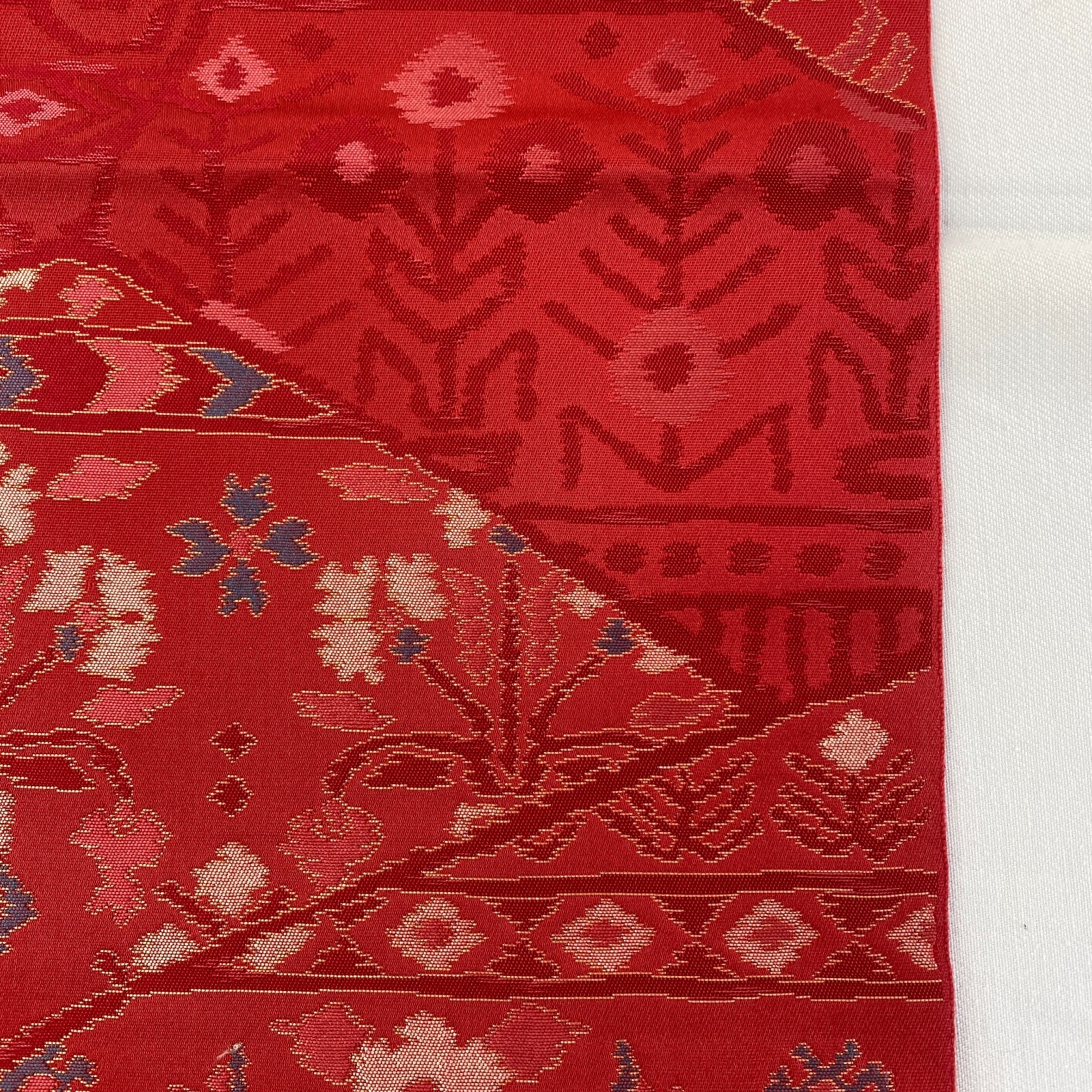 Japanese Vintage Kimono Nagoya Obi Silk Red Traditional Authentic 135x 11 in