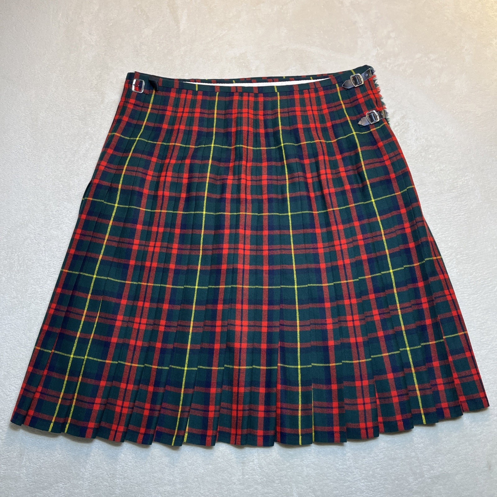 Geoffrey Tailor Highland Crafts Royal Mile Scotland Pure Wool Plaid Kilt (60×27)