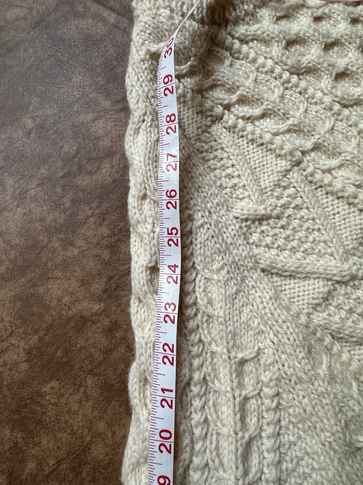 Aisling Aran Crafts Men’s X-LARGE 100% Wool Fisherman’s Crewneck Made in Ireland