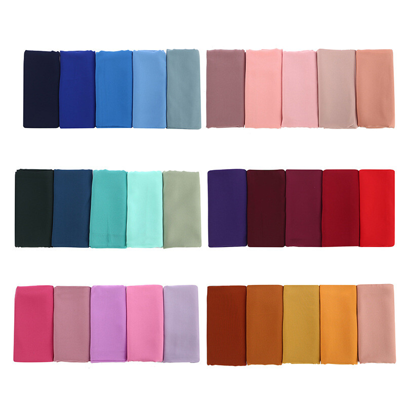Women Girls Plain Chiffon Hijab Scarf Shawl Scarf Head Scarves Head Wrap Islamic