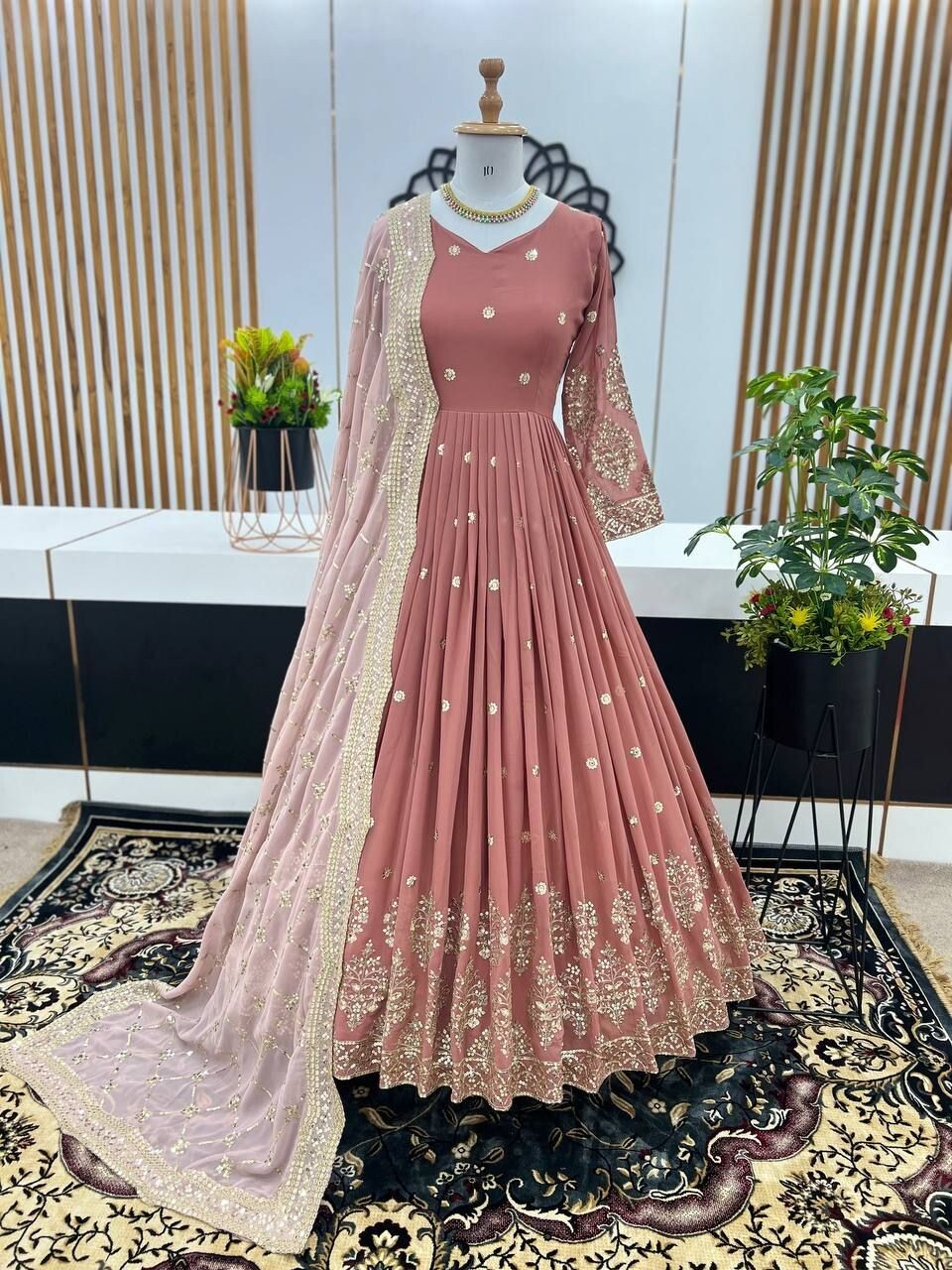 Anarkali Gown Pakistani Salwar Kameez Ready made Indian Wedding Party Bollywood