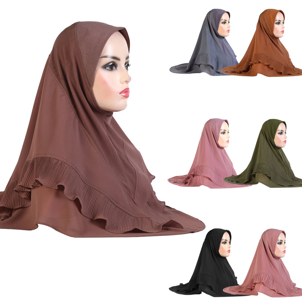One Piece Women Amira Hijab Scarf Headscarf Wrap Muslim Shawls Islamic Cover New