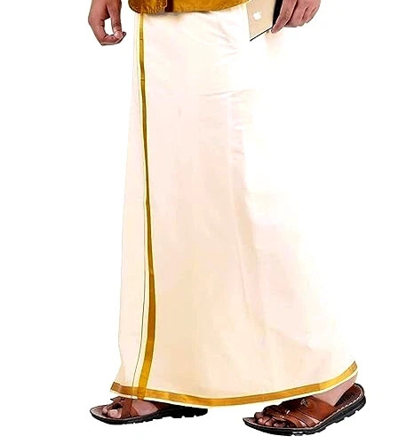 Men’s Cotton Dhoti Lungi Traditional White Angavastram (34 X 76-inch) For Puja