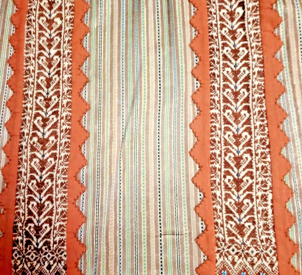 Vtg Handmade Traditional Embroidered Thobe Arabic Ethnic Long Sleeve Dress SizeL