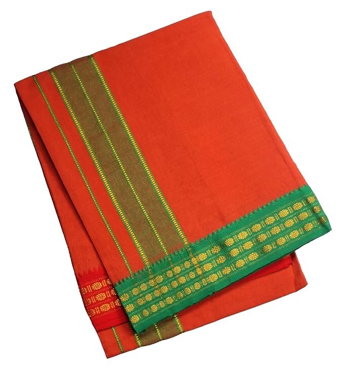 Men’s Single Dhoti – 2 Mtr/Mundus/Lungi Big Border ( Brown, Set of 1 )
