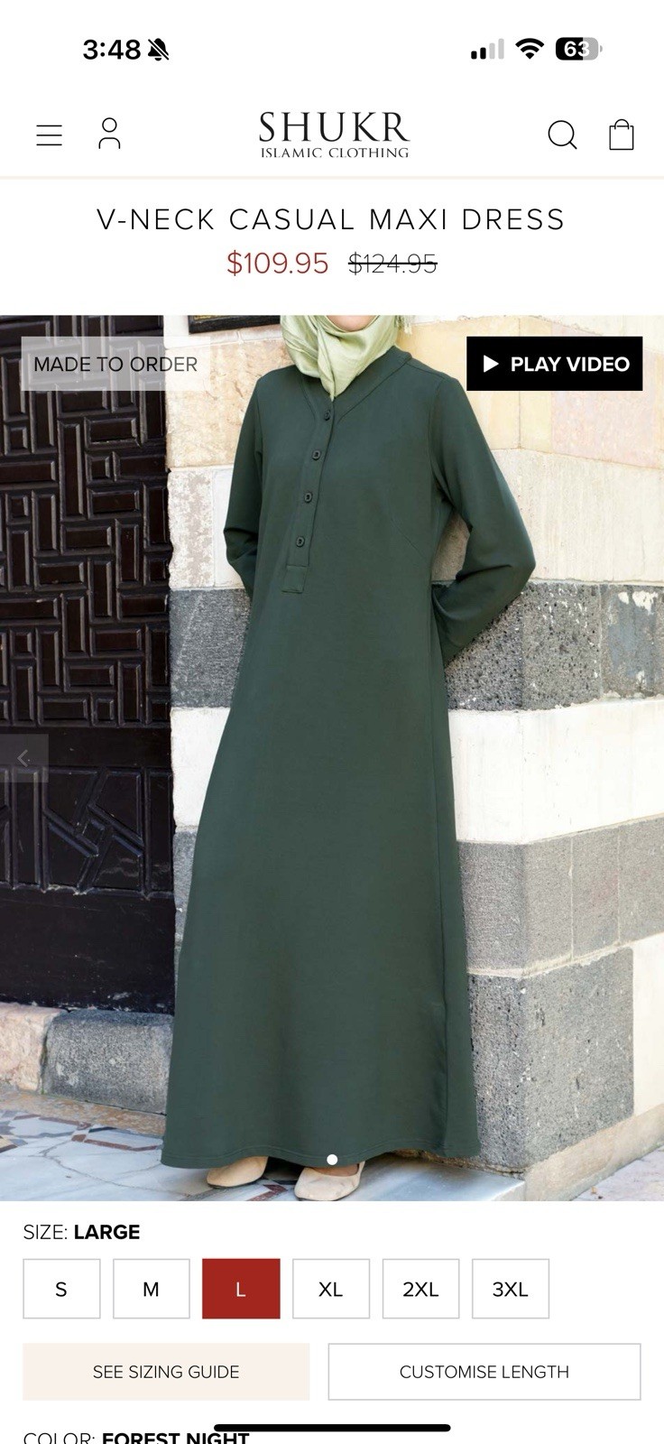 Shukr Kaftan Islamic Clothing Islamic Dress $110