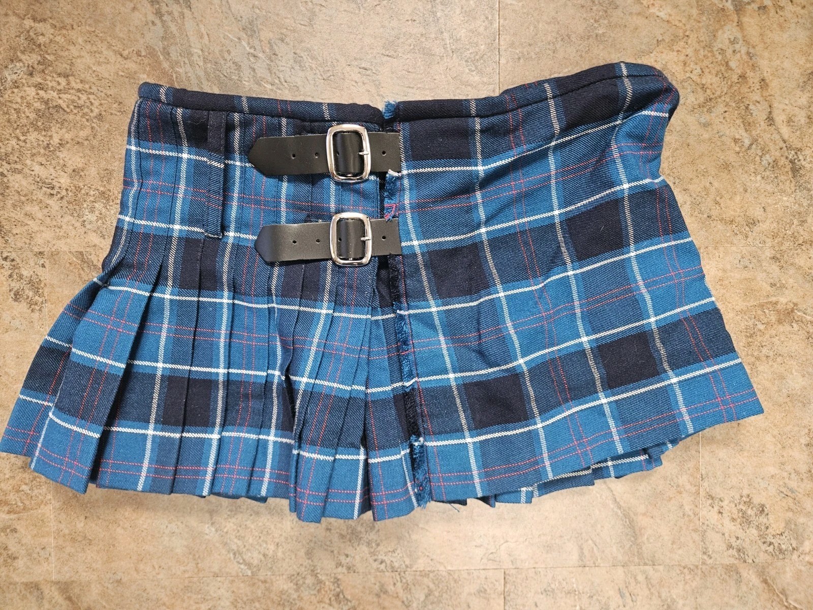 Vintage Authentic Atlanta Kilts Tartan Kilt Wool Scottish Size 40 blue 2