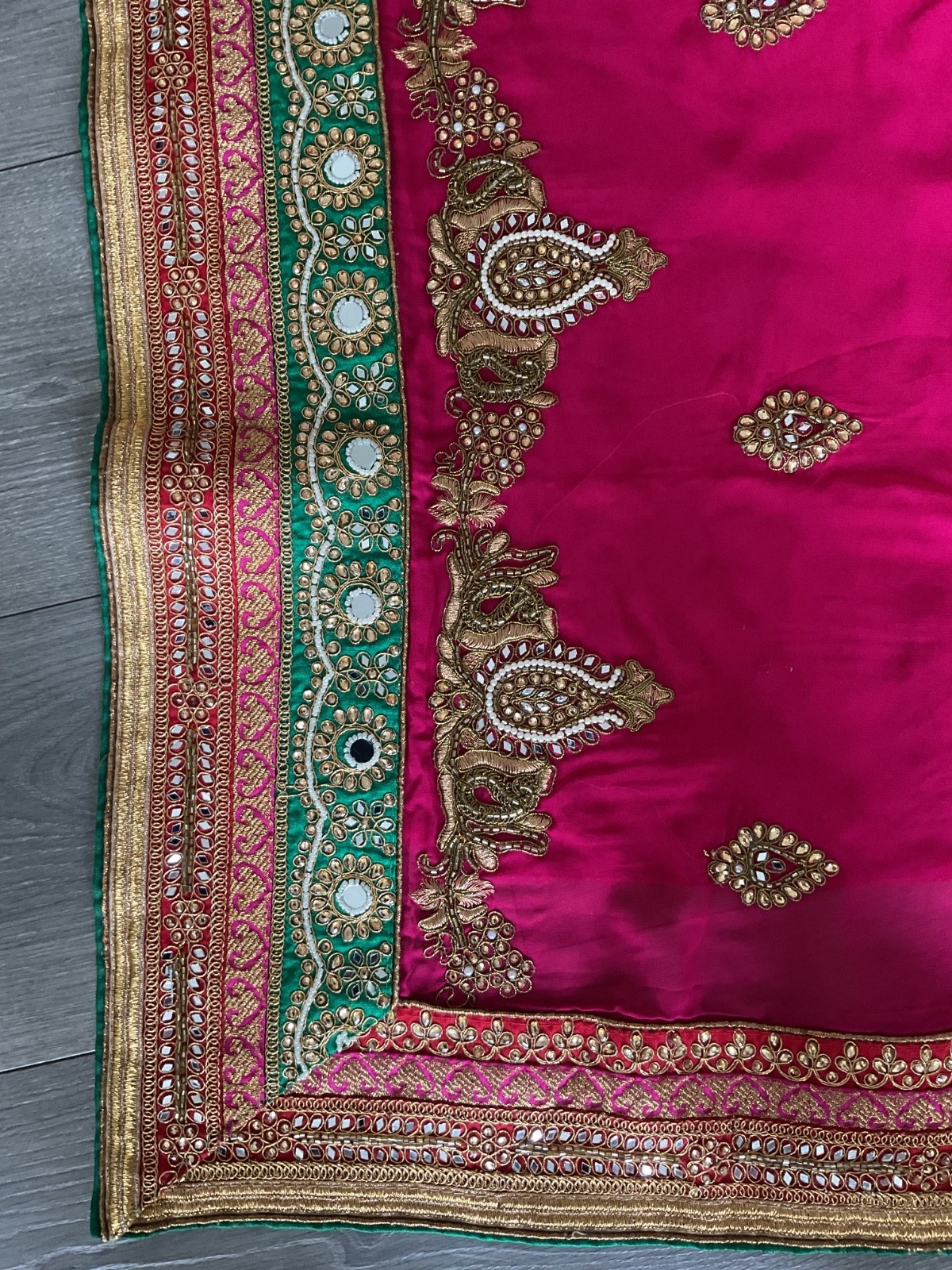 Women chiffon heavy embroider Bollywood Saree Wedding Party Festive Indian paki