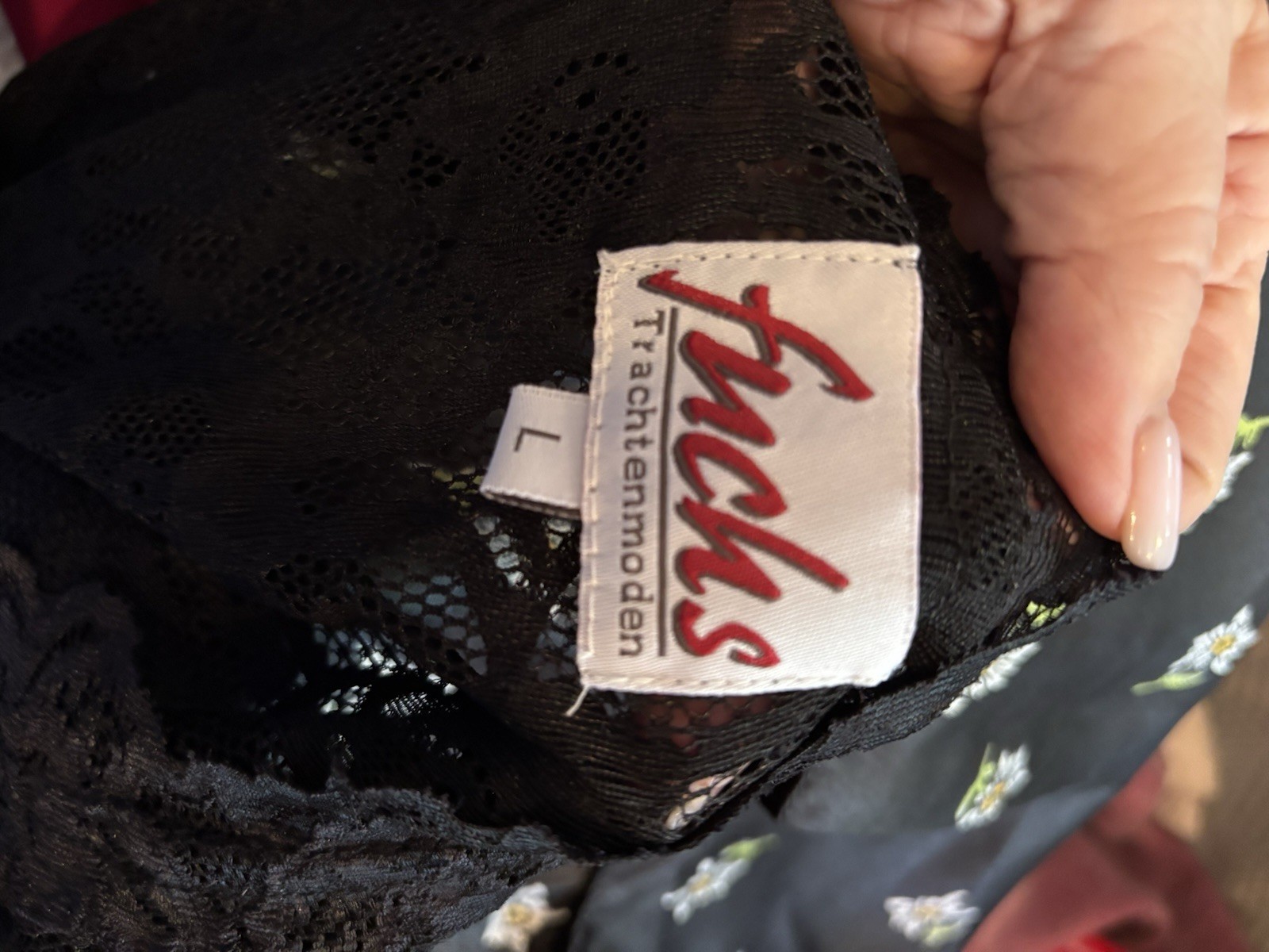 Fuchs Trachtenmoden Black Silk Dirndl Dress Size Large NWOT, Never Worn