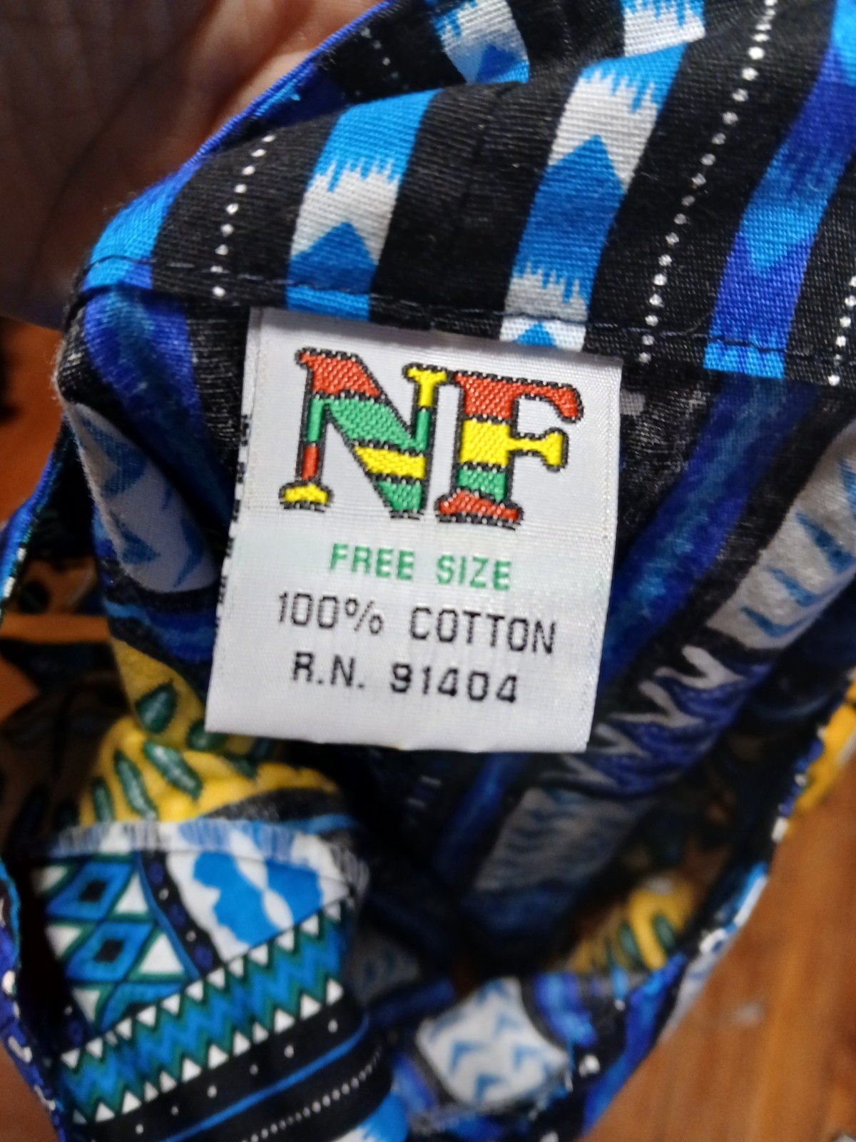 NF Dashiki shirt with front pockets Yellow/Blue 100% Cotton FREE SIZE