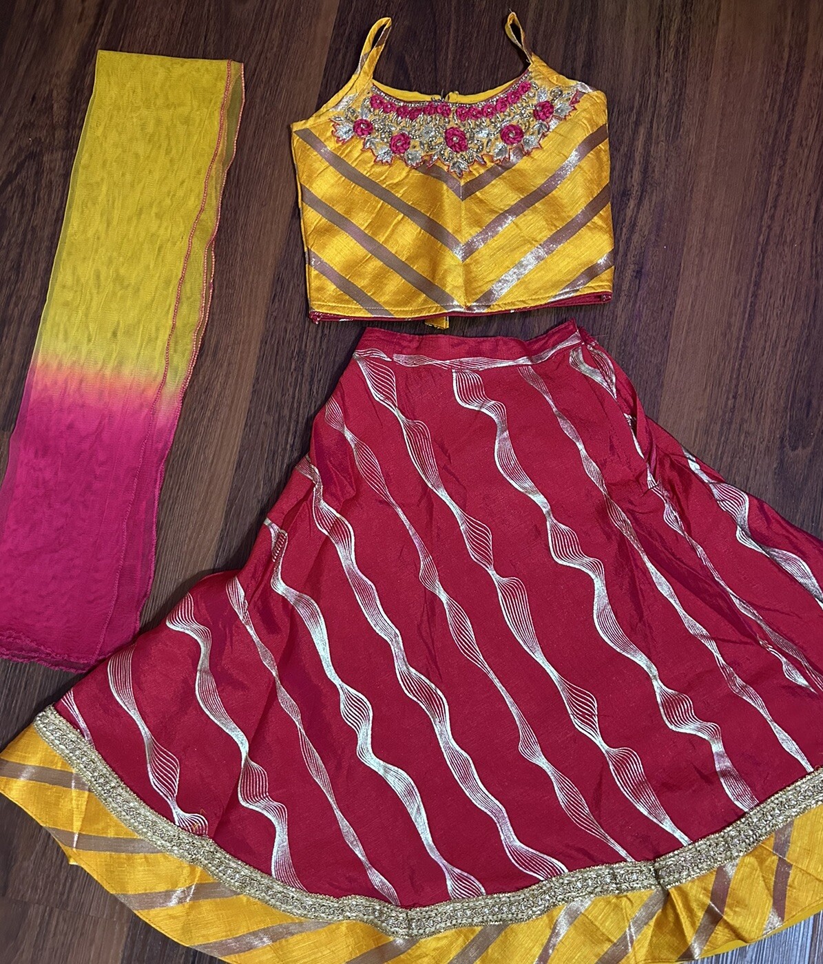 Indian Traditional Ghagra Choli Set Garba/ Wedding Indian Kids Size 22, 4-5year