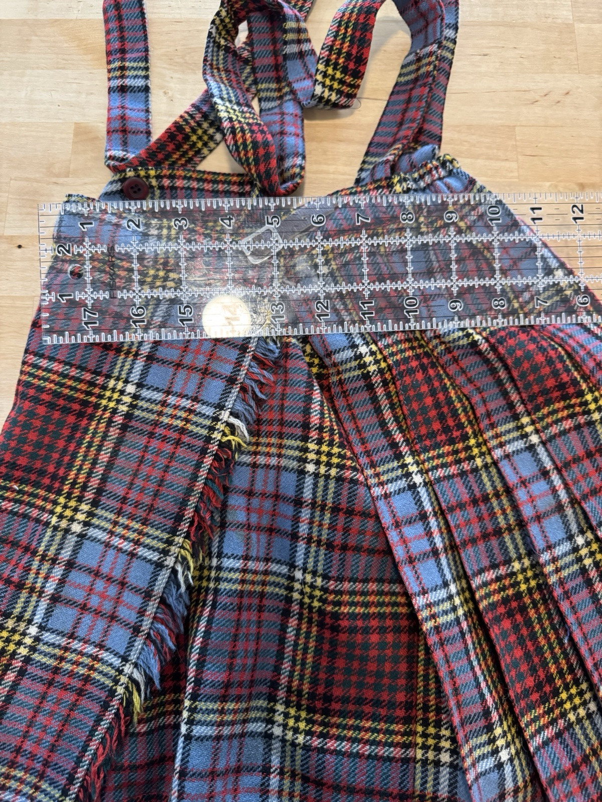 Vintage Glenconner Kilt Skirt Unisex Kids Small Tartan Plaid Suspender Straps