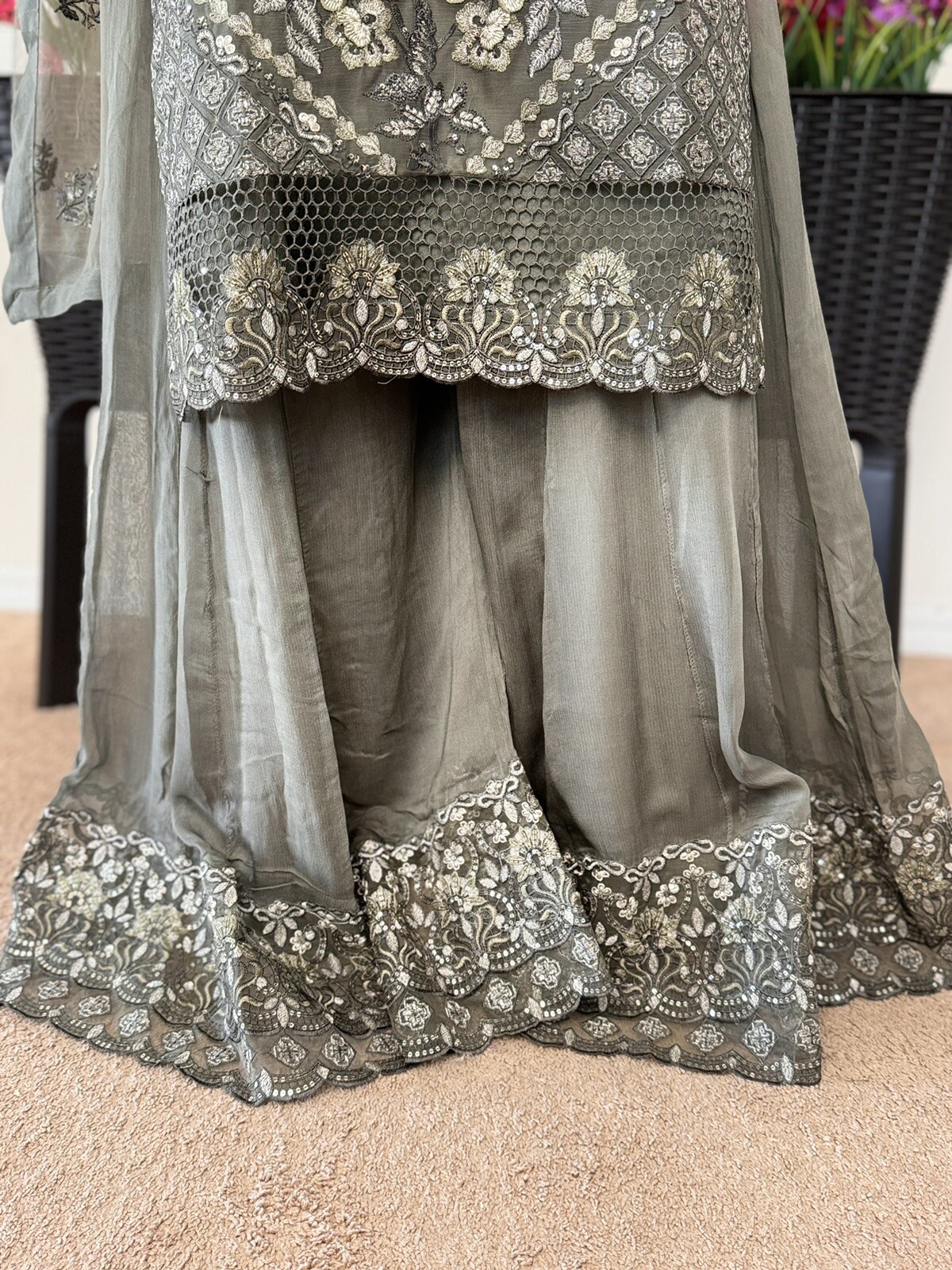 Pakistani Indian Shalwar Kameez For Women – Original Chiffon Wedding, Partywear