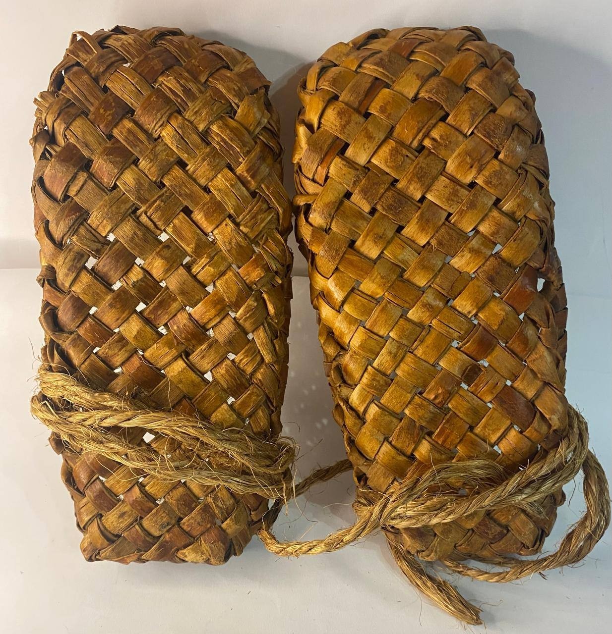 Authentic Russian Bast Shoes Lapti Handmade Large Size Slavic Folk Art
