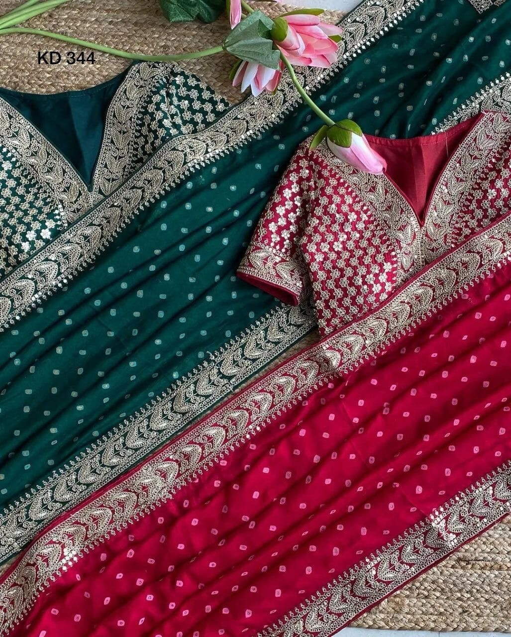 INDIAN DESIGNER TABBY SILK SARI WITH CODING &SEQUENCE WORK WITH BLOUSE FOR PARTY