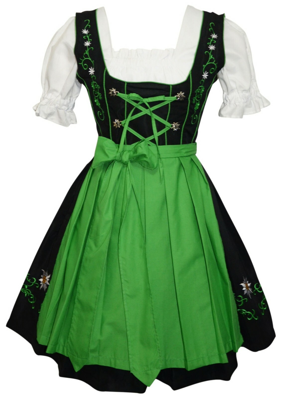 Sz 4 XS German Oktoberfest Dirndl Dress Short Black Waitress Women Party Hostess