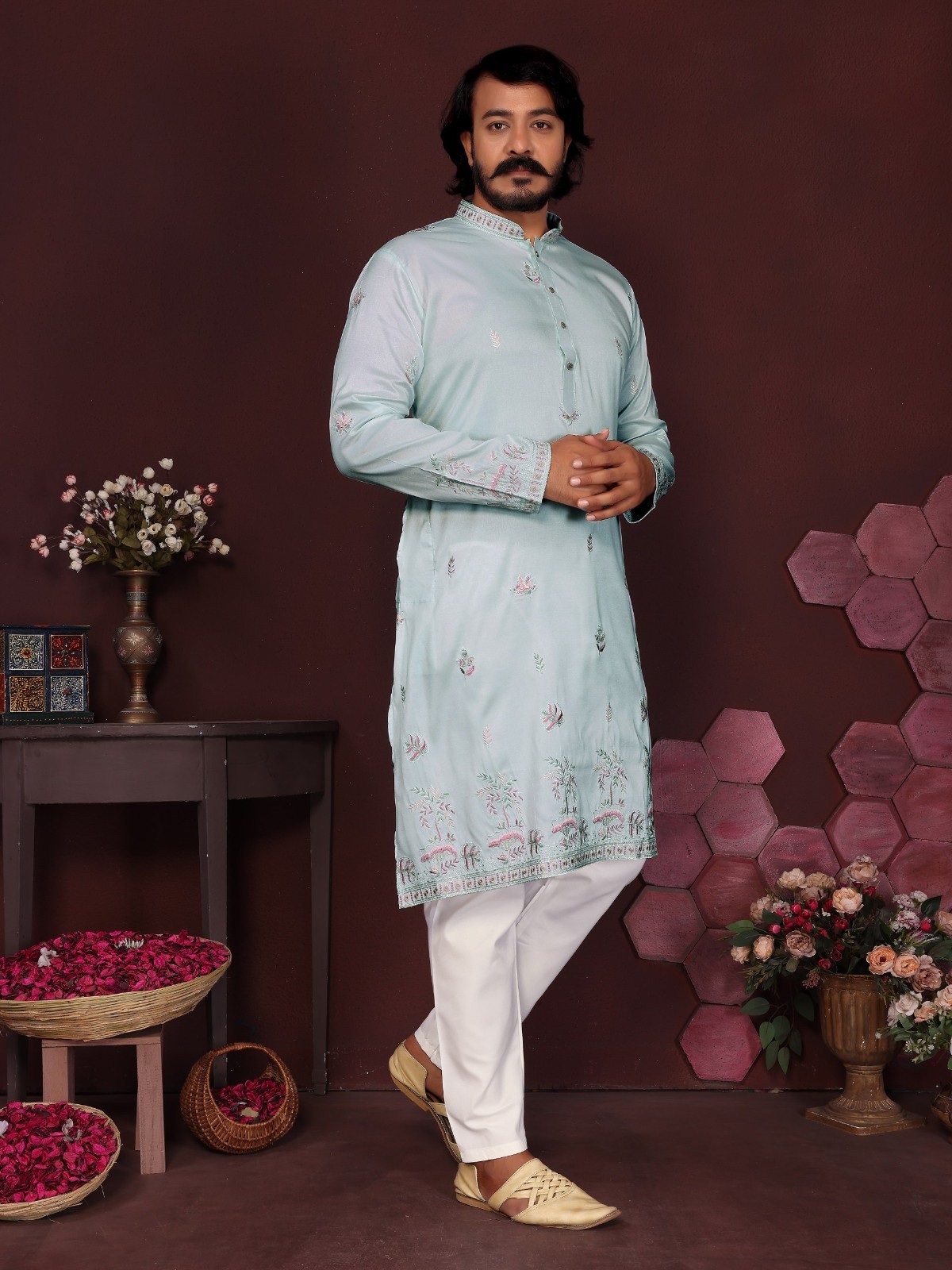 Men’s Indian Kurta Set | Readymade Raymond Cotton Suit | Elegant Festive Outfit