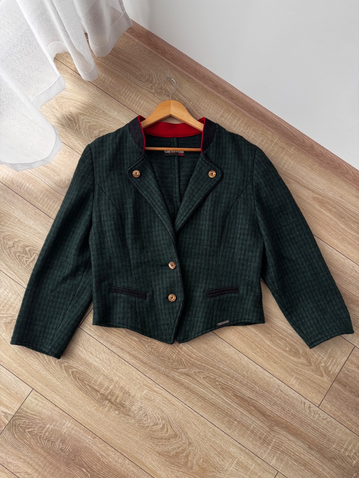 Vintage Giesswein Austrian Dirndl Trachten Original Oktoberfest Green Blazer