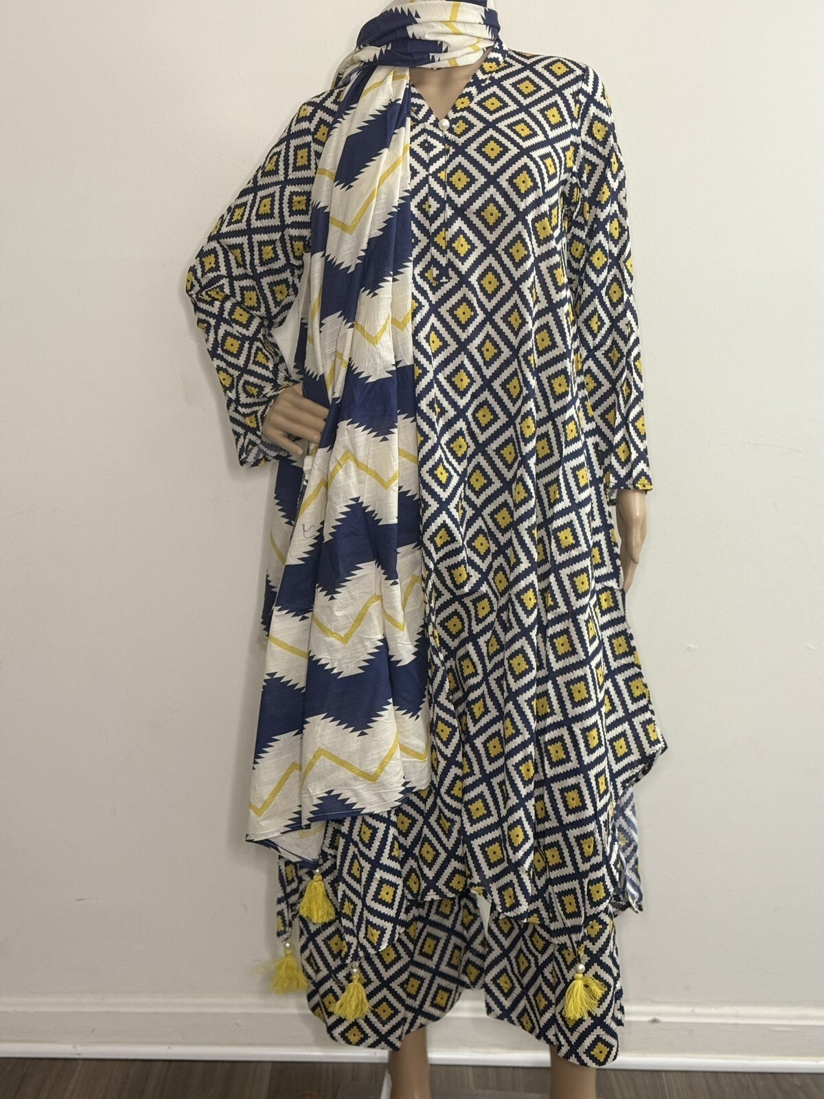 Pakistani Branded Casual Wear Lawn Shalwar Kameez Ego Women Patterns Yellow Blue