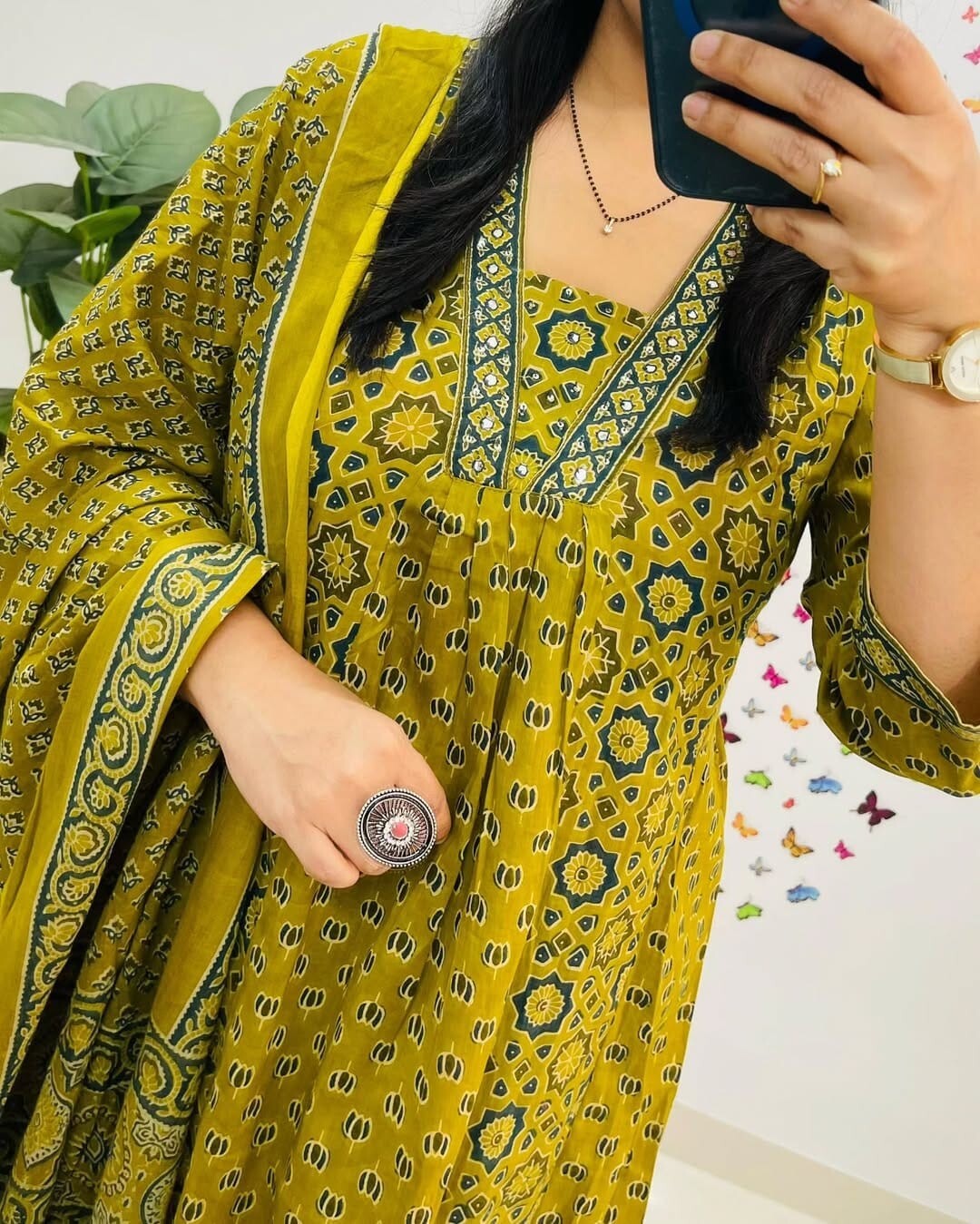 A-line Kurta & Kurti Set Indian Designer Stitched Palazzo Kurta Dupatta Suit Set