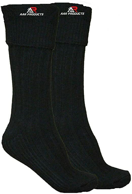 Men’s Scottish Kilt Socks Irish Hose Flashes Sporrans Black Size Large AAR New